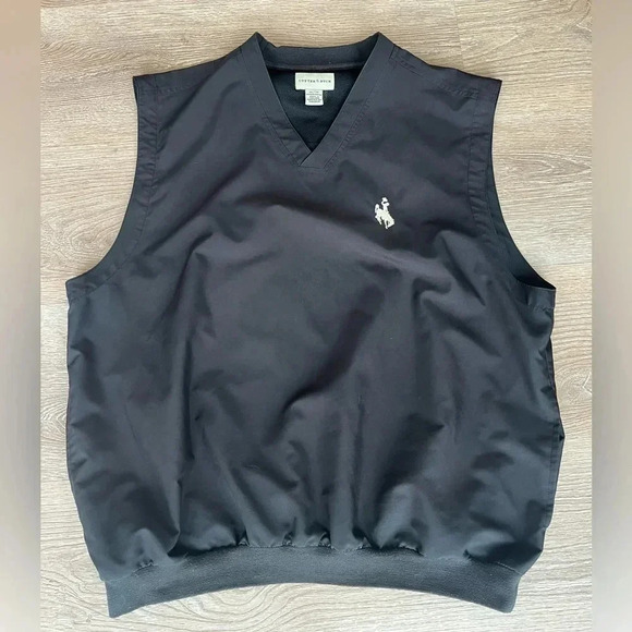 Cutter & Buck Black Pullover Windbreaker Golf Vest embroidered Pendleton Roundup - Picture 1 of 7